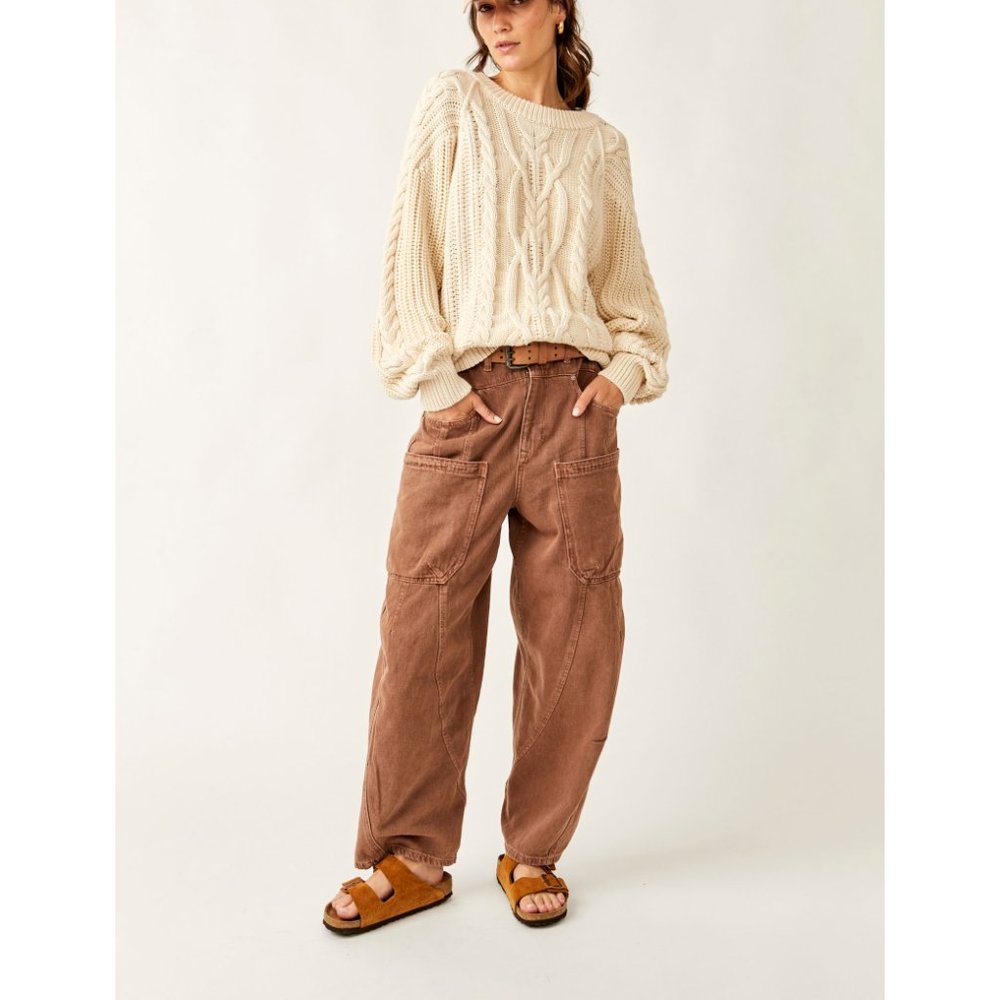 FREE PEOPLE Frankie Cable Sweater / Ivory SZ: L